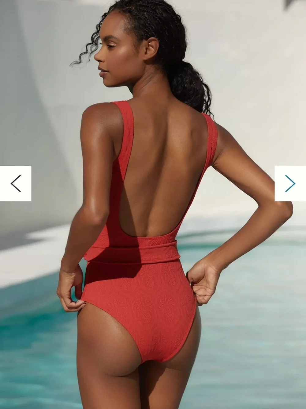 Farm Rio Matelasse Red One-Piece Swimsuit